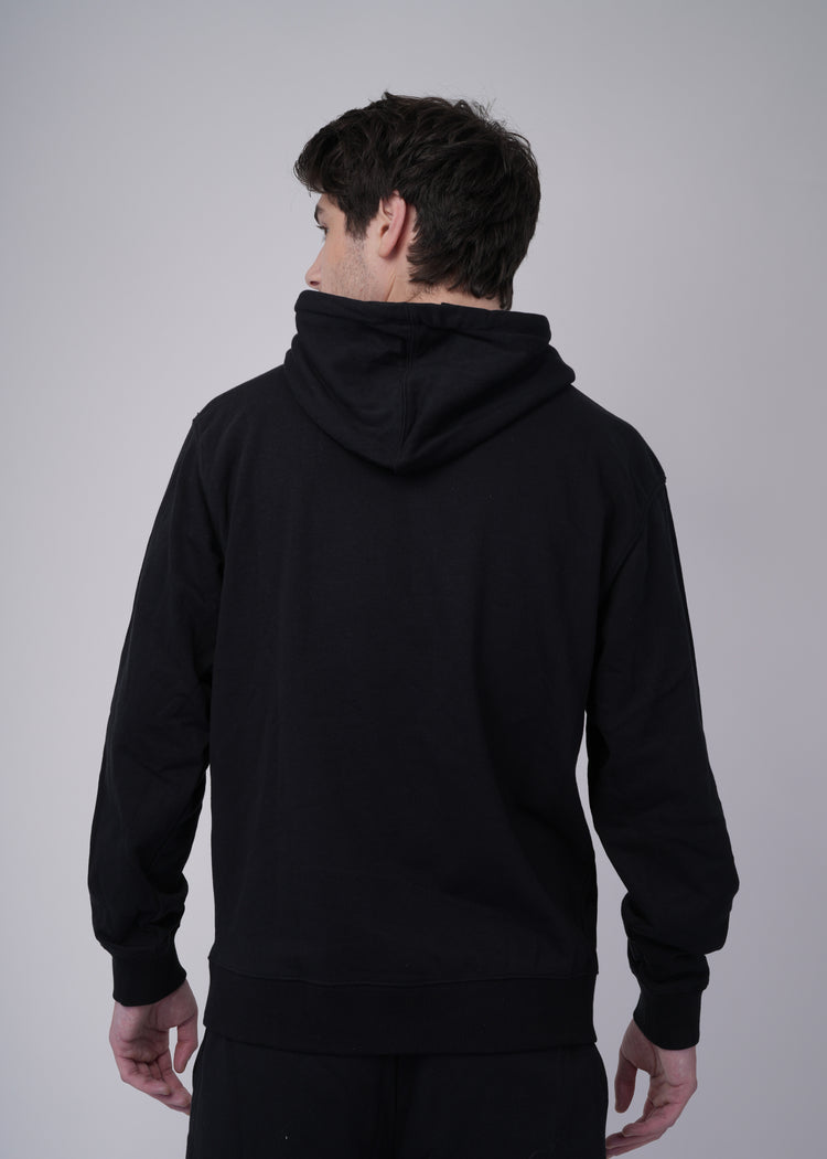 Men's Hoodie - black - back close up